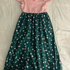 SweetHoney Pink Green Flutter Sleeve Nightgown